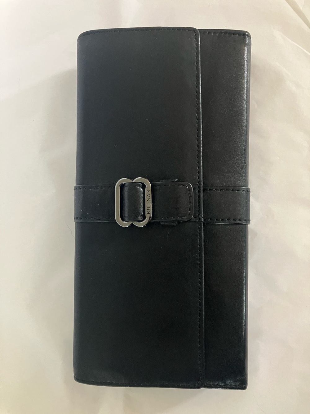 RUDSAK Black Leather Long Clutch Wallet